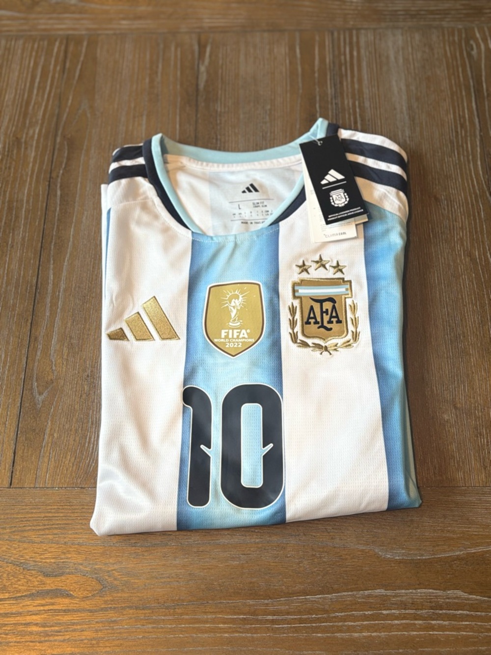 Argentina National Team Home Jersey - White & Light Blue (Adidas)